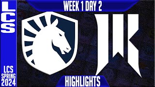 TL vs SR Highlights  LCS Spring 2024 Week 1 Day 2  Team Liquid vs Shopify Rebellion [upl. by Sille]