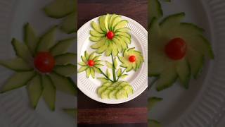 Super salad decoration idea cucumber cutting supersalad vegetablecarving cucumbergarnish [upl. by Ennaeilsel]