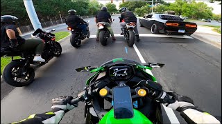 Tuned ZX4RR chasing 1000cc bikes [upl. by Canada]