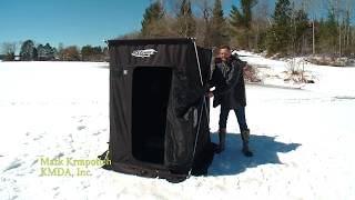 Ice Runner Stalker the PERFECT Spearing and SightFishing Dark House  FAST Take down Process [upl. by Silverman]