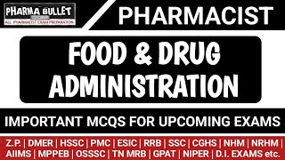 DMER Pharmacist exam questions  Food amp Drug Administration MCQS  FDA Previous year questions [upl. by Elyrehc]