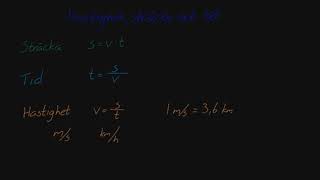 Hastighet sträcka och tid  Uttryck och ekvationer  Åk 7 [upl. by Seldun]