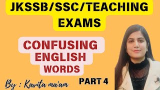 CONFUSING WORDS IN ENGLISH  HOMONYMS VOCABULARY JKP CONSTABLE 2024 JKSSB EXAM BY KAVITA MA’AM [upl. by Burrow]