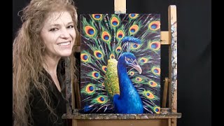 Learn How to Paint PROUD PEACOCK with Acrylic  Paint and Sip at Home  Fun Step by Step Tutorial [upl. by Abita]