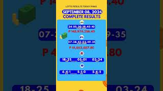 Lotto Result September 8 2024 9PM  COMPLETE LOTTO RESULTS PCSO lottoresults pcsolottoresults9pm [upl. by Arquit]