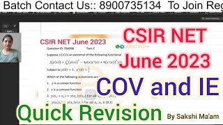 CSIR NET June 2023 COV Solution  Csir Net June 2023 Integral Equation IE Solution  Quick Revision [upl. by Paik]