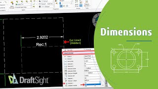 Hide Dimension Extension Line2 of Specific Dimensions from Properties Palette [upl. by Llehsem236]