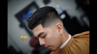 BARBER TUTORIAL  COMB OVER  MID DROP FADE [upl. by Malas]