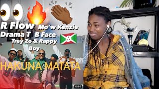 HAKUNA MATATA REMIX  R Flow ft B Face Mo’w Kanzie Drama T Trey Zo amp Rappy Boy Official Video Reac [upl. by Donna]