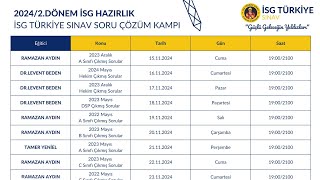 1 Gün Soru Çözümü  İSG Çıkmış Sorular  Kursiyerlerimize Yönelik Eğitimler [upl. by Worth]