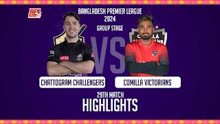 Chattogram Challengers vs Comilla Victorians  Highlights  29th Match  Season 10  BPL 2024 [upl. by Barny]