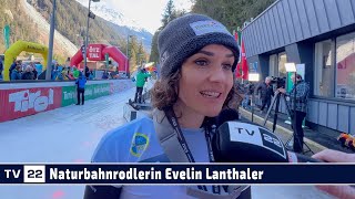 SPORT TV22 Evelin Lanthaler im Interview beim WeltcupFinale Naturbahnrodeln in Umhausen 2023 [upl. by Anairad66]