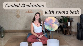 Meditation with Sound Bath 🌱 Grounding amp Courage ☀️ [upl. by Cedar949]