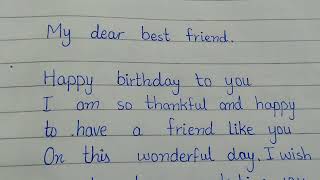 Birthday card writing in English for best friendBirthdays wishes Birthday Letter [upl. by Eslehc]