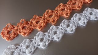 Ruban dentelle au crochet 🧵 très simple à réaliser [upl. by Jaquelin]