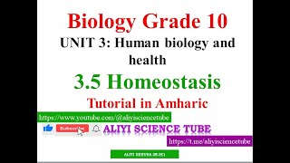 Homeostasis tutorial in Amharic on Biology Grade 10 Unit 3 Part Eight 8 [upl. by Herra]