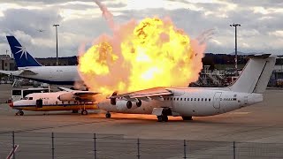 Plane Explodes At Airport [upl. by Aicetel741]