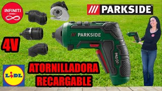 ATORNILLADORA RECARGABLE CON ACCESORIOS DE 4V PARKSIDE [upl. by Ereveniug]