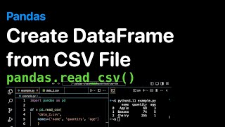 Create Pandas DataFrame from CSV File  Examples  ProgramGuruorg [upl. by Zzaj]