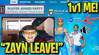 ZAYNSZN RANDOMLY JOINS CLIX THEY 1v1 then CLIX CARRIES ZAYN vs CONTROLLER PROS Fortnite [upl. by Eissat]