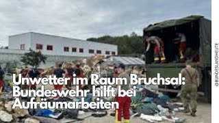 Unwetter im Raum Bruchsal Bundeswehr hilft bei Aufräumarbeiten [upl. by Tuchman]