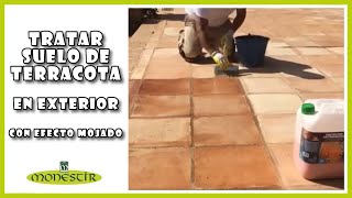 Tratar suelo de Terracota en Exterior con Efecto Mojado [upl. by Odeen]