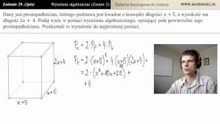 Zad29 Pole prostopadłościanu wyrażenia algebraiczne  zestaw 3 [upl. by Keslie215]