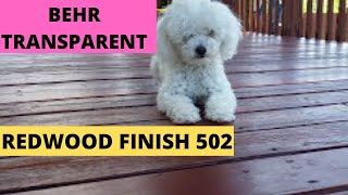 Behr Transparent Redwood Finish 502  Staining My Wooden Deck DIY [upl. by Mccormac]