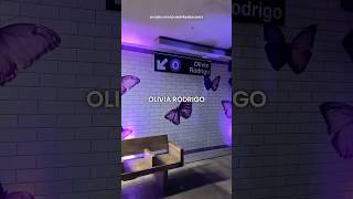 Olivia Rodrigo takes over a NYC subway station to promote her new collab 🦋💜 shorts oliviarodrigo [upl. by Itsyrk]