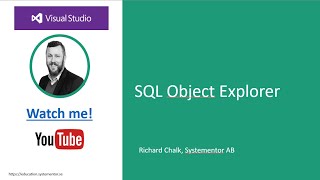 MS SQL Server  Visual Studio Object Explorer [upl. by Eimas3]