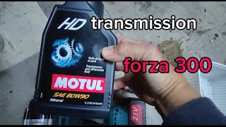 transmission oil change honda forza 300 [upl. by Aratas]