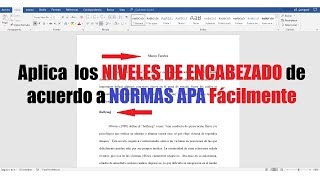 TÍTULOS Y NIVELES DE ENCABEZADO DE ACUERDO CON NORMAS APA SEXTA EDICIÓN [upl. by Ire994]