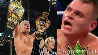 Cody Rhodes Defeats Gunther And Becomes Double Champion At WWE Crown Jewel 2024  Cody Vs Gunther [upl. by Nivlek]