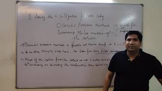 Why osmotic pressure is the best Colligative property ।। Chandrakant Tripathi ।। Chemistry [upl. by Hufnagel]