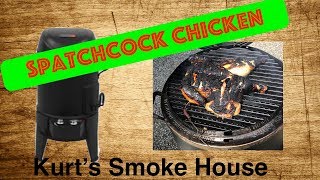 Spatchcock Chicken CharBroil Big Easy 3 in 1 Smoker Roaster and Grill [upl. by Sitoeht145]