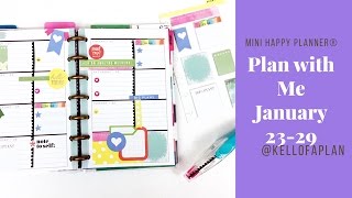 Plan With Me mini Happy Planner® Jan 2329 [upl. by Eilrahs]