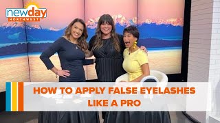 How to apply false eyelashes like a pro  New Day NW [upl. by Llerahc]