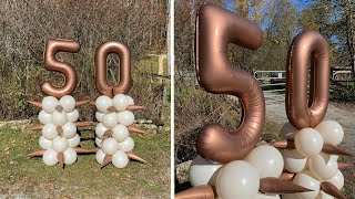 50th Birthday Balloon Stack Tutorial [upl. by Bondon]