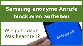 Samsung Rufnummer unterdrücken ausschalten [upl. by Kinney]