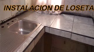 INSTALACION DE LOSETA EN BARRA DE COCINA [upl. by Ydaj]