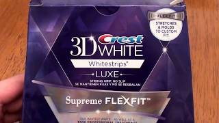 Crest 3D White Luxe Supreme FlexFit Whitestrips  Teeth Whitening Kit REVIEW [upl. by Anaiv]