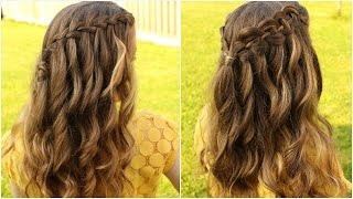 DIY WATERFALL BRAID HAIR TUTORIAL  Braidsandstyles12 [upl. by Eehsar]