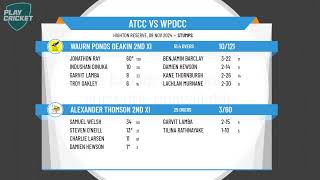 Alexander Thomson 2nd XI v Waurn Ponds Deakin 2nd XI [upl. by Rediah]