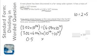 Standard Form Dividing in Worded Question Grade 5  OnMaths GCSE Maths Revision [upl. by Sergias]