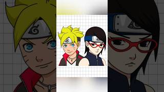 how to draw boruto and sarada step by stepborutosaradasaradaboruto narutoborutoborutouzumaki [upl. by Schatz]