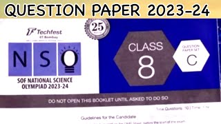 NSO class 8 Question paper 202324 Set C  SOF science Olympiad paper Grade 8  CLASS 8 NSO paper [upl. by Refiffej493]