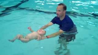 Baby floating by himself during ISR swim lesson WOW [upl. by Cicenia]