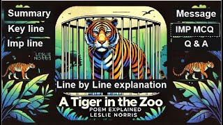 A Tiger in the Zoo  Poem Explanation LinebyLine  Class 10 CBSE amp MBOSE English  Easy Notes [upl. by Zehcnas]