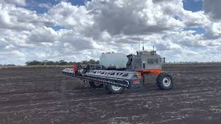 SwarmFarm robot with WeedIT spot sprayer [upl. by Hart]