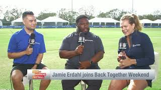 Jamie Erdahl tells a funny story about Jim Harbaugh walking his dog in their neighborhood [upl. by Ihpen697]